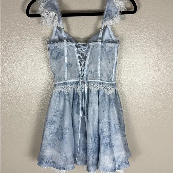 V. Chapman The Jamie Dress in Blue Tapestry Rose - Picture 8 of 10